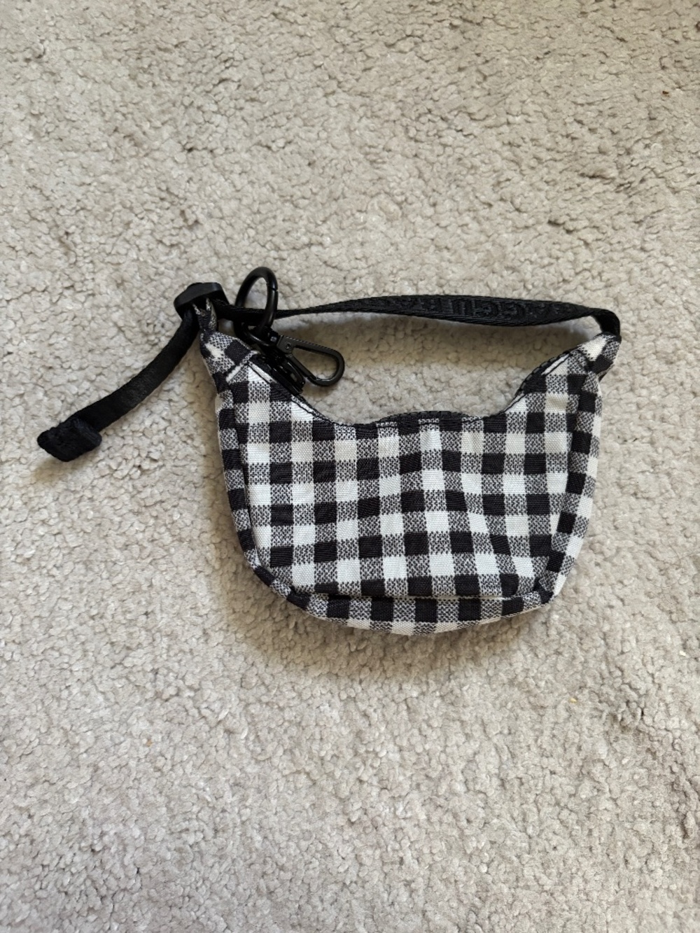 RARE BAGGU GINGHAM CRESCENT CHARM NWOT